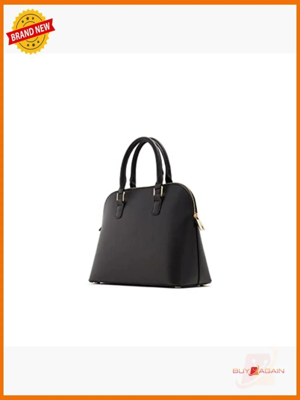Dome Crossbody Satchel Handbag Faux Leather Medium Adjustable Strap